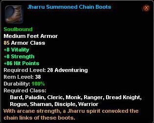 In-game tooltip for Jharuu Summoned Chain Boots