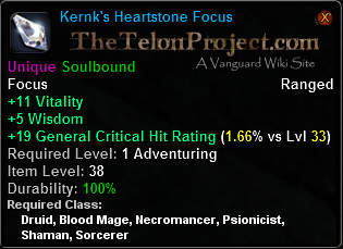 In-game tooltip for Kernk's Heartstone Focus