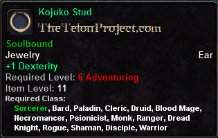 In-game tooltip for Kojuko Stud