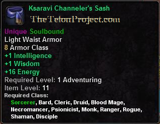 In-game tooltip for Ksaravi Channeler's Sash