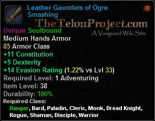 In-game tooltip for Leather Gauntlets of Ogre Smashing