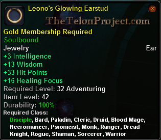 In-game tooltip for Leono's Glowing Earstud