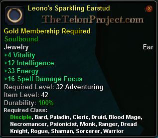 In-game tooltip for Leono's Sparkling Earstud