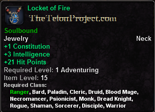 In-game tooltip for Locket of Fire