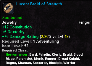 In-game tooltip for Lucent Braid Of Strength