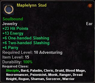 In-game tooltip for Maplelynn Stud