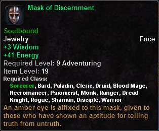 In-game tooltip for Mask of Discernment