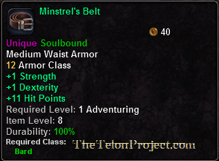 In-game tooltip for Minstrel's Belt