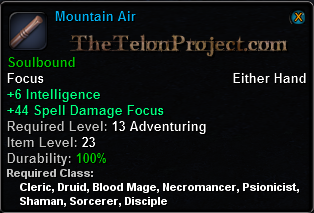 In-game tooltip for Mountain Air