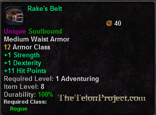 In-game tooltip for Rake's Belt