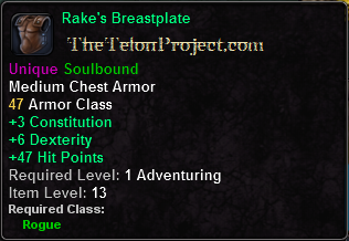 In-game tooltip for Rake's Breastplate