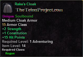 In-game tooltip for Rake's Cloak