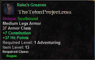 In-game tooltip for Rake's Greaves