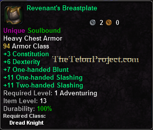 In-game tooltip for Revenant's Breastplate