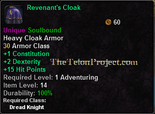 In-game tooltip for Revenant's Cloak