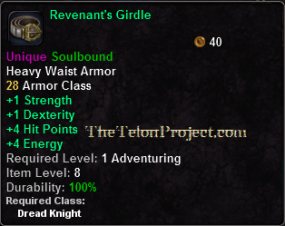 In-game tooltip for Revenant's Girdle