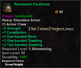 In-game tooltip for Revenant's Pauldrons