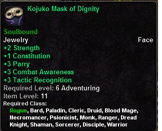 In-game tooltip for Kojuko Mask of Dignity