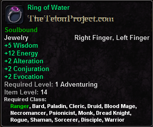 In-game tooltip for Ring of Water