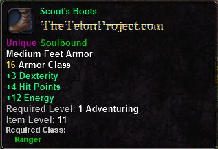 In-game tooltip for Scout's Boots