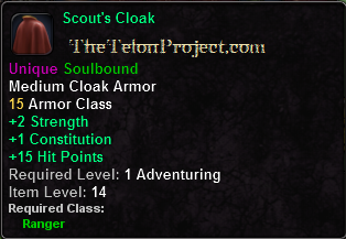 In-game tooltip for Scout's Cloak