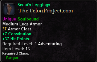 In-game tooltip for Scout's Leggings