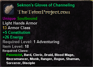 In-game tooltip for Seknon's Gloves of Channeling