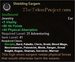 In-game tooltip for Sheilding Eargem