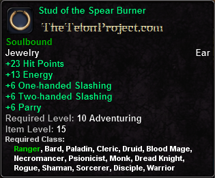 In-game tooltip for Stud of the Spear Burner