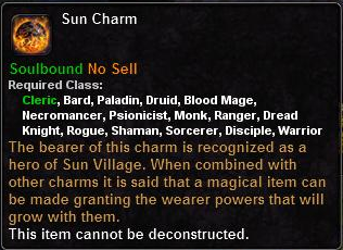 In-game tooltip for Sun Charm
