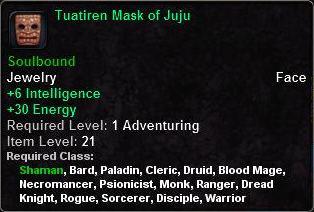 In-game tooltip for Tuatiren Mask of Juju