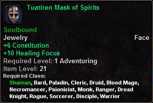 In-game tooltip for Tuatiren Mask of Spirits