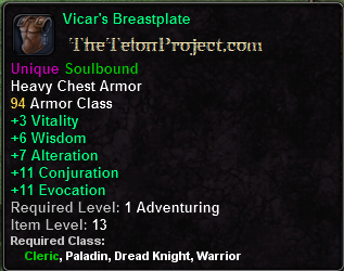 In-game tooltip for Vicar's Breastplate