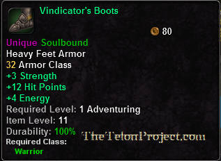 In-game tooltip for Vindicator's Boots