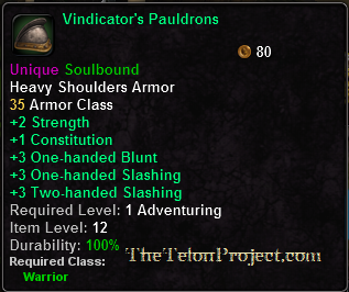 In-game tooltip for Vindicator's Pauldrons