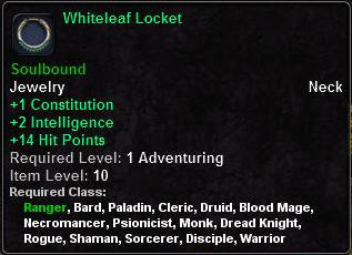 In-game tooltip for Whiteleaf Locket