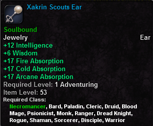 In-game tooltip for Xakrin Scouts Ear