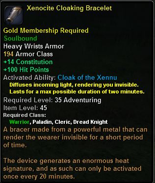 In-game tooltip for Xenocite Cloaking Device