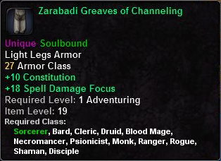 In-game tooltip for Zarabadi Greaves
