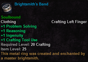In-game tooltip for Brightsmith's Band