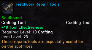 In-game tooltip for Fieldwork Repair Tools