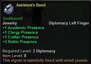 In-game tooltip for Assistant's Band