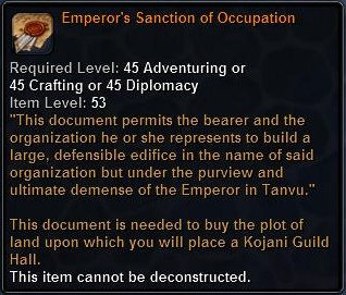 In-game tooltip for Emperors Sanction Of Occupation
