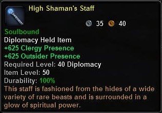 In-game tooltip for High Shamans Staff