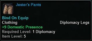 In-game tooltip for Jesters Pants