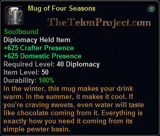 In-game tooltip for Mug of Four Seasons