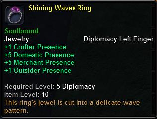In-game tooltip for Shining Waves Ring