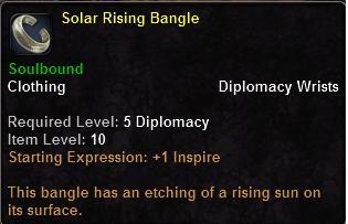 In-game tooltip for Solar Rising Bangle