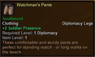 In-game tooltip for Watchmans Pants