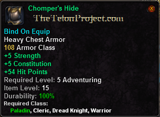 In-game tooltip for Chomper's Hide